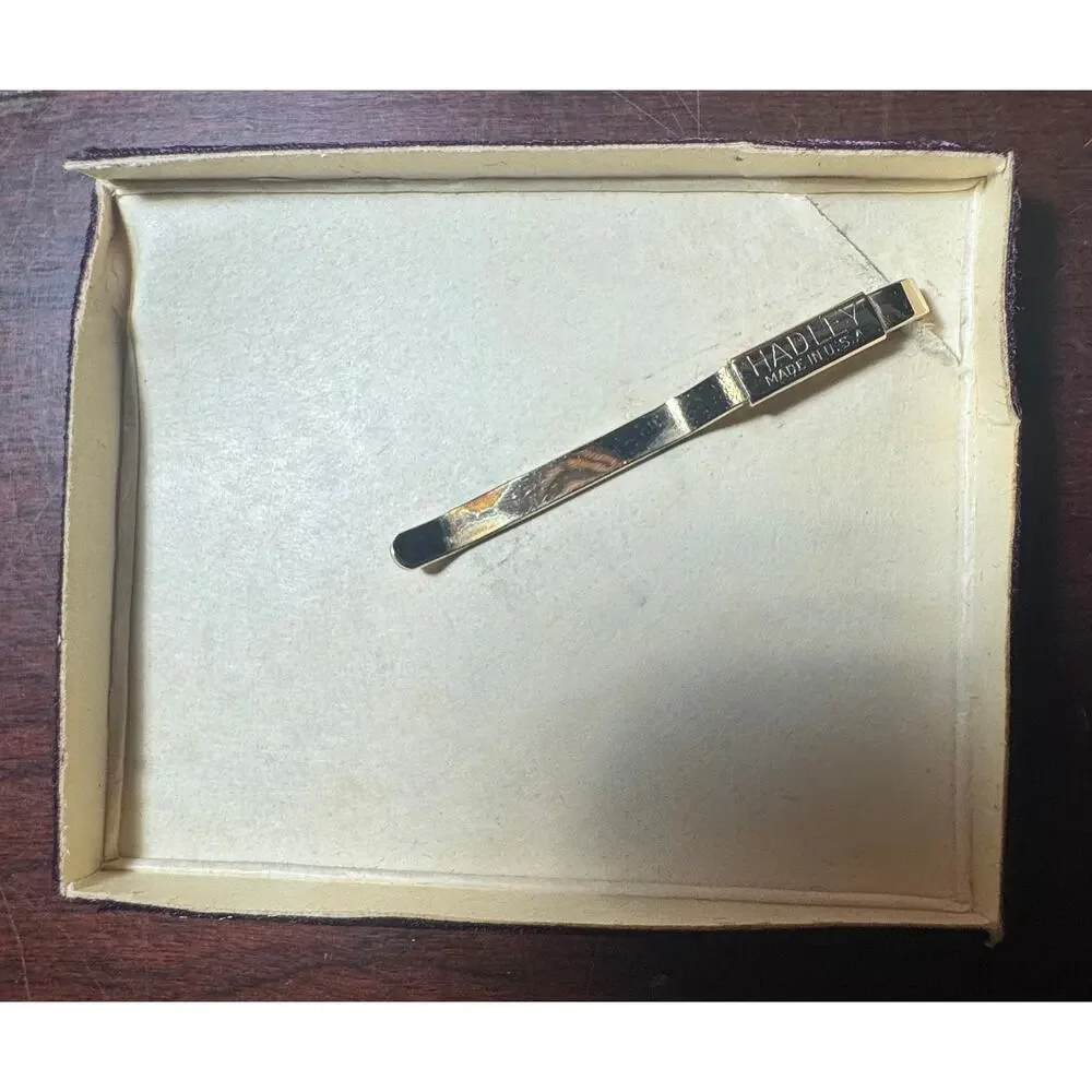 Vintage Hadley Money Clip or Tie Bar Yellow Gold Tone Made USA Golf Club